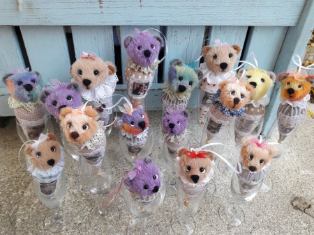 Lavendelbären im Sektglas